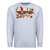 Heather Grey Christmas Wine Glasses Premium Sweatshirt - MaliasSmallBusiness
