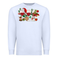 White Christmas Wine Glasses Premium Sweatshirt - MaliasSmallBusiness