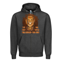 Charcoal Heather Dad The Man Leather Background Zipper Hoodie - Jasminsmagicworld