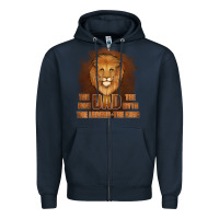 Navy Dad The Man Leather Background Zipper Hoodie - Jasminsmagicworld