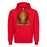 Red Dad The Man Leather Background Zipper Hoodie - Jasminsmagicworld