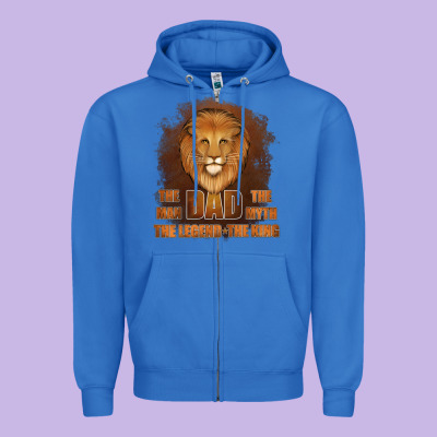 Dad The Man Leather Background Zipper Hoodie Designed By Jasminsmagicworld