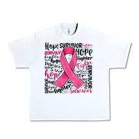 White breast cancer ribbon Urban Heavy Tee - JahusDesignShop