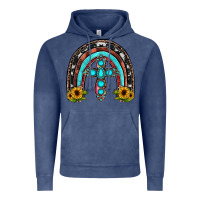 Vintage Denim cross rainbow Vintage Hoodie - JahusDesignShop