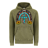 Vintage Olive cross rainbow Vintage Hoodie - JahusDesignShop