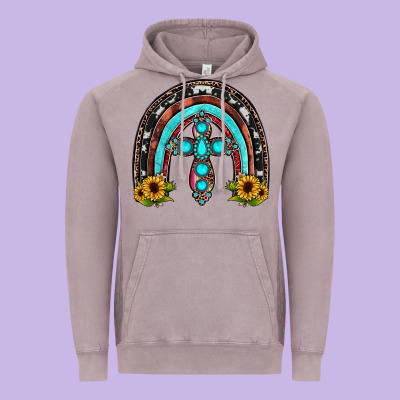 Cross Rainbow Vintage Hoodie Designed By Jahusdesignshop