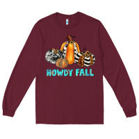 Burgundy howdy fall Long Sleeve Tee - JahusDesignShop