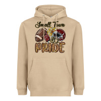 Mushroom small town big pride maroon yellow Heavyweight Hoodie - MaliasSmallBusiness