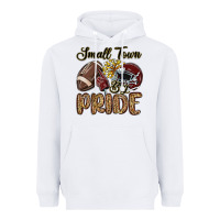 White small town big pride maroon yellow Heavyweight Hoodie - MaliasSmallBusiness