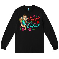 Black stupid cupid Long Sleeve Tee - AdoDesignShop