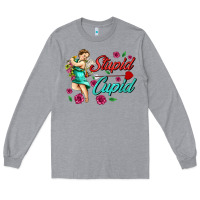 Heather Grey stupid cupid Long Sleeve Tee - AdoDesignShop