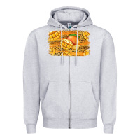 Heather Grey Mango Background Zipper Hoodie - Jasminsmagicworld