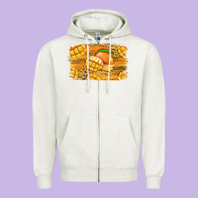 Mango Background Zipper Hoodie Designed By Jasminsmagicworld