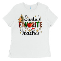 White santa's favorite teacher Ladies Tee - AdoDesignShop