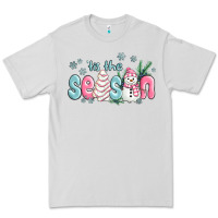 Dove Grey tis the season snowman and christmas cake Premium Tee - MaliasSmallBusiness