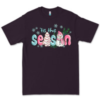Plum tis the season snowman and christmas cake Premium Tee - MaliasSmallBusiness