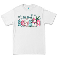 White tis the season snowman and christmas cake Premium Tee - MaliasSmallBusiness