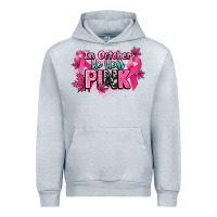 Heather Grey In October we wear pink Cancer Awareness Urban Hoodie - HowdyJamesFarm