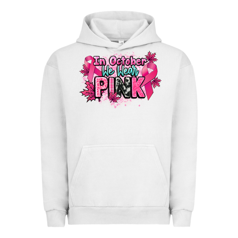 In October We Wear Pink Cancer Awareness Urban Hoodie by HowdyJamesFarm | Teevron