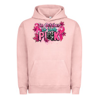 Pigment Salmon In October we wear pink Cancer Awareness Urban Hoodie - HowdyJamesFarm