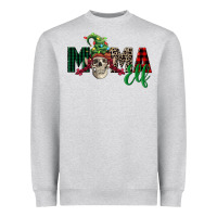 Heather Grey Mama elf skull Heavyweight Sweatshirt - FaDigitalArtStudio