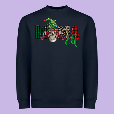 Mama Elf Skull Heavyweight Sweatshirt Designed By Fadigitalartstudio