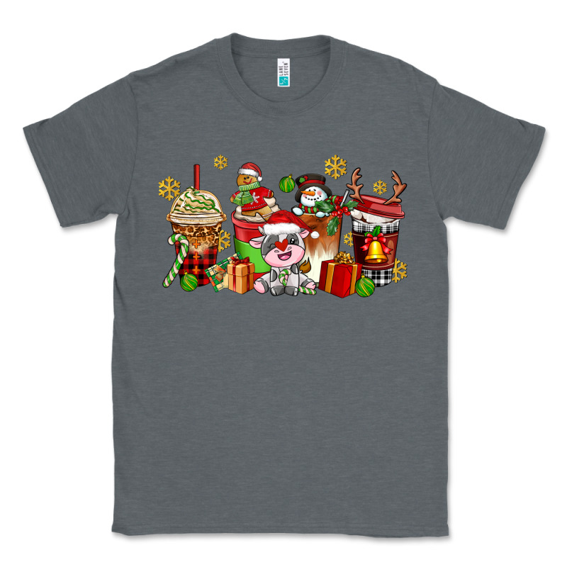 Christmas Cow Coffee Cups Classic Tee by AdoDesignShop | Teevron