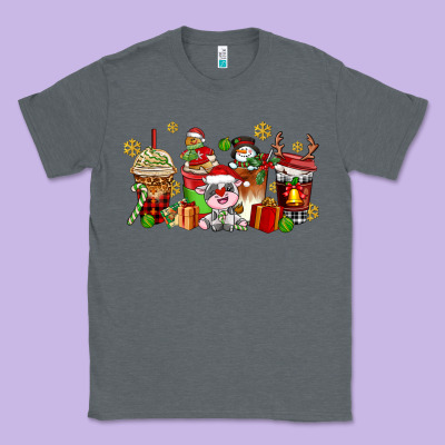 Christmas Cow Coffee Cups Classic Tee Designed By Adodesignshop