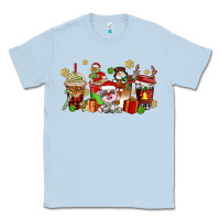 Dusty Blue christmas cow coffee cups Classic Tee - AdoDesignShop