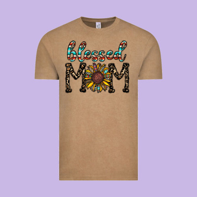 Blessed Mom Vintage Tee Designed By Cowhidedigitalart