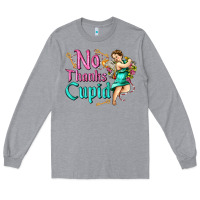 Heather Grey no thanks cupid Long Sleeve Tee - AdoDesignShop