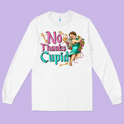 No Thanks Cupid Long Sleeve Tee Designed By Adodesignshop