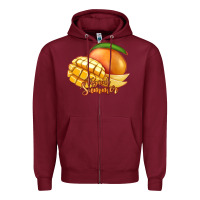 Burgundy Mango Tropical Summer Zipper Hoodie - Jasminsmagicworld
