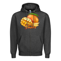 Charcoal Heather Mango Tropical Summer Zipper Hoodie - Jasminsmagicworld