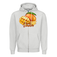 Dove Grey Mango Tropical Summer Zipper Hoodie - Jasminsmagicworld