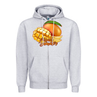 Heather Grey Mango Tropical Summer Zipper Hoodie - Jasminsmagicworld