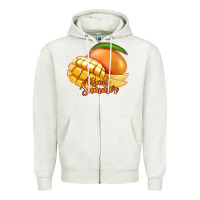 Oatmeal Heather Mango Tropical Summer Zipper Hoodie - Jasminsmagicworld