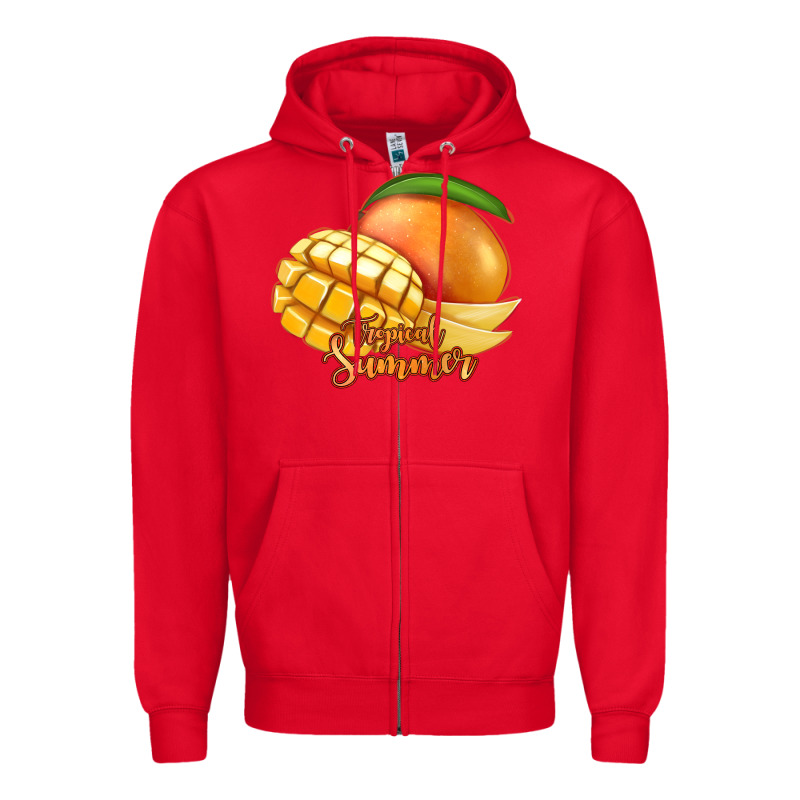 Mango Tropical Summer Zipper Hoodie by Jasminsmagicworld | Teevron