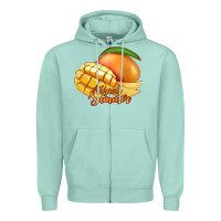 Seafoam Mango Tropical Summer Zipper Hoodie - Jasminsmagicworld