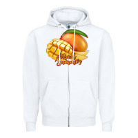 White Mango Tropical Summer Zipper Hoodie - Jasminsmagicworld