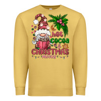 Antique Gold Pink Christmas hot cocoa and christmas movies Premium Sweatshirt - NancyCooperArtShop