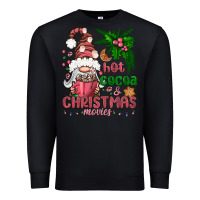 Black Pink Christmas hot cocoa and christmas movies Premium Sweatshirt - NancyCooperArtShop