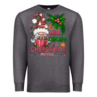 Charcoal Heather Pink Christmas hot cocoa and christmas movies Premium Sweatshirt - NancyCooperArtShop