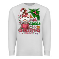 Dove Grey Pink Christmas hot cocoa and christmas movies Premium Sweatshirt - NancyCooperArtShop