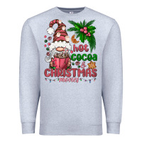 Heather Grey Pink Christmas hot cocoa and christmas movies Premium Sweatshirt - NancyCooperArtShop