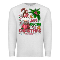 Oatmeal Heather Pink Christmas hot cocoa and christmas movies Premium Sweatshirt - NancyCooperArtShop