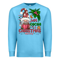 Ocean Blue Pink Christmas hot cocoa and christmas movies Premium Sweatshirt - NancyCooperArtShop