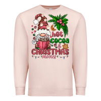 Pale Pink Pink Christmas hot cocoa and christmas movies Premium Sweatshirt - NancyCooperArtShop