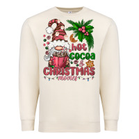 Sandshell Pink Christmas hot cocoa and christmas movies Premium Sweatshirt - NancyCooperArtShop