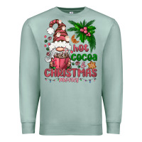 Seafoam Pink Christmas hot cocoa and christmas movies Premium Sweatshirt - NancyCooperArtShop